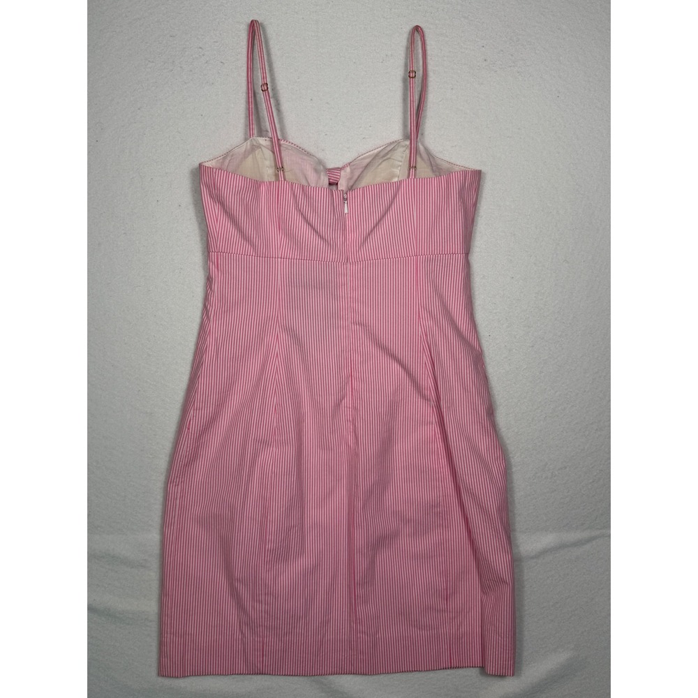 Lilly Pulitzer Petra Dress Womens 2 PB Pink Seersucker Stripe Bow Front Mini NEW - Picture 5 of 11